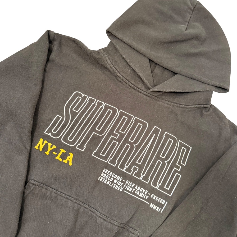 Superare Youth Black‎ Logo Hooded Sweatshirt Large- Boxing Contact Sports Uplift
